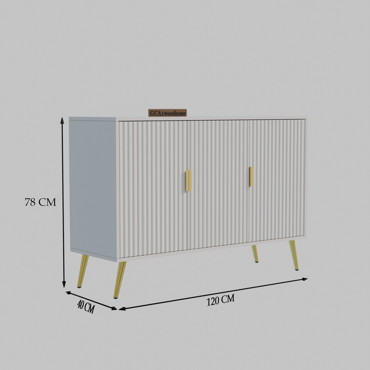 FURNITELL SIDEBOARD 3 DOOR -WHITE Furnitell