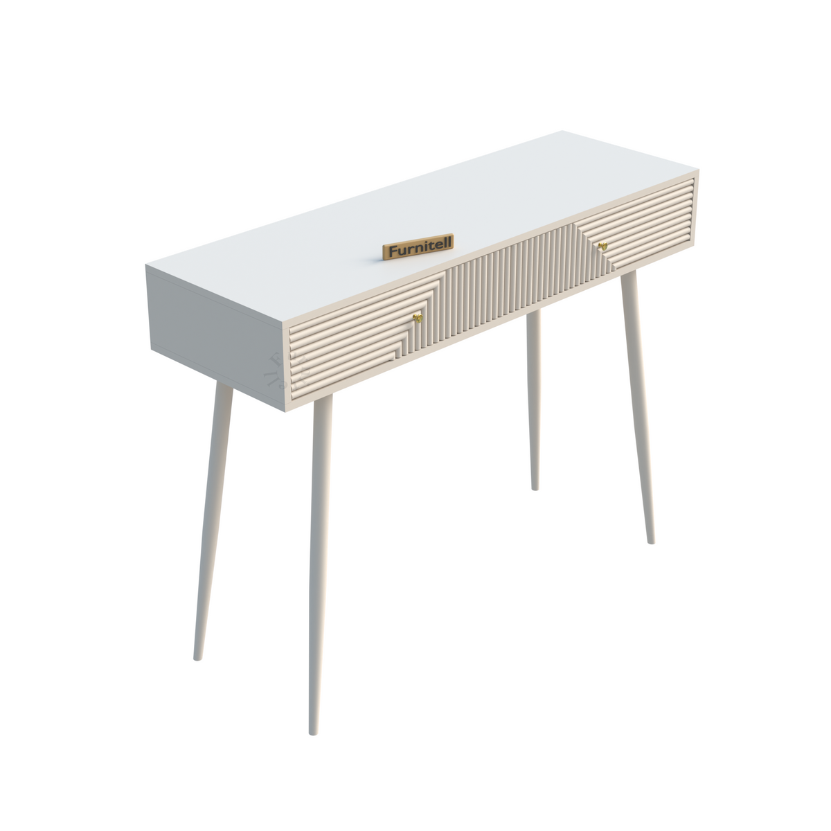 Furnitell Modern Console Table with 2 Drawers | 5 Year Warranty