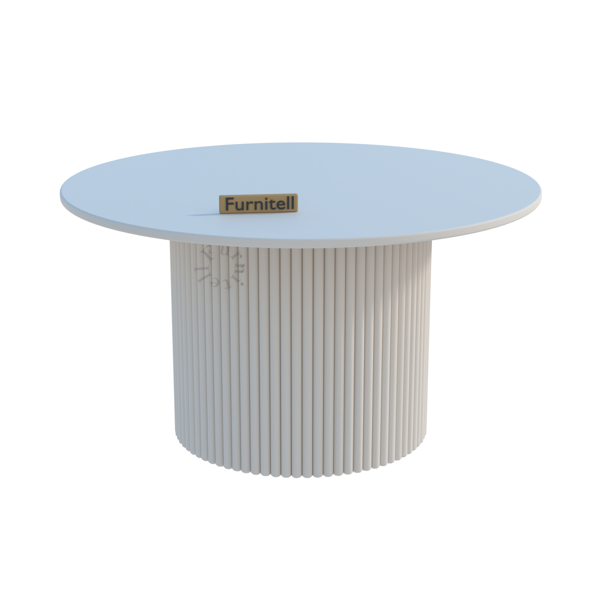 Furnitell Modern Round Solid Wood Coffee Table | 5 Year Warrantry