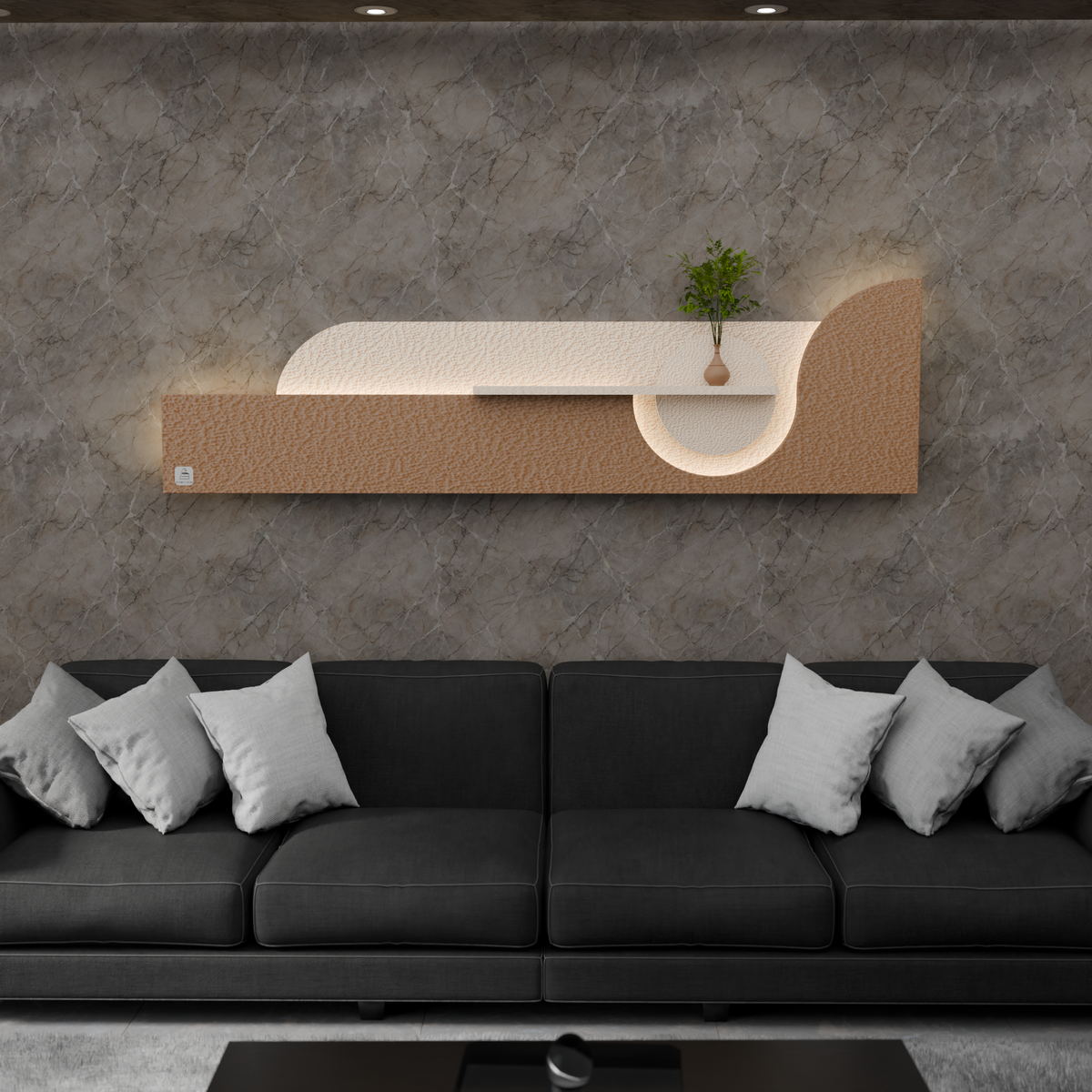 Furnitell: The Aurora Sculpted Wall Console