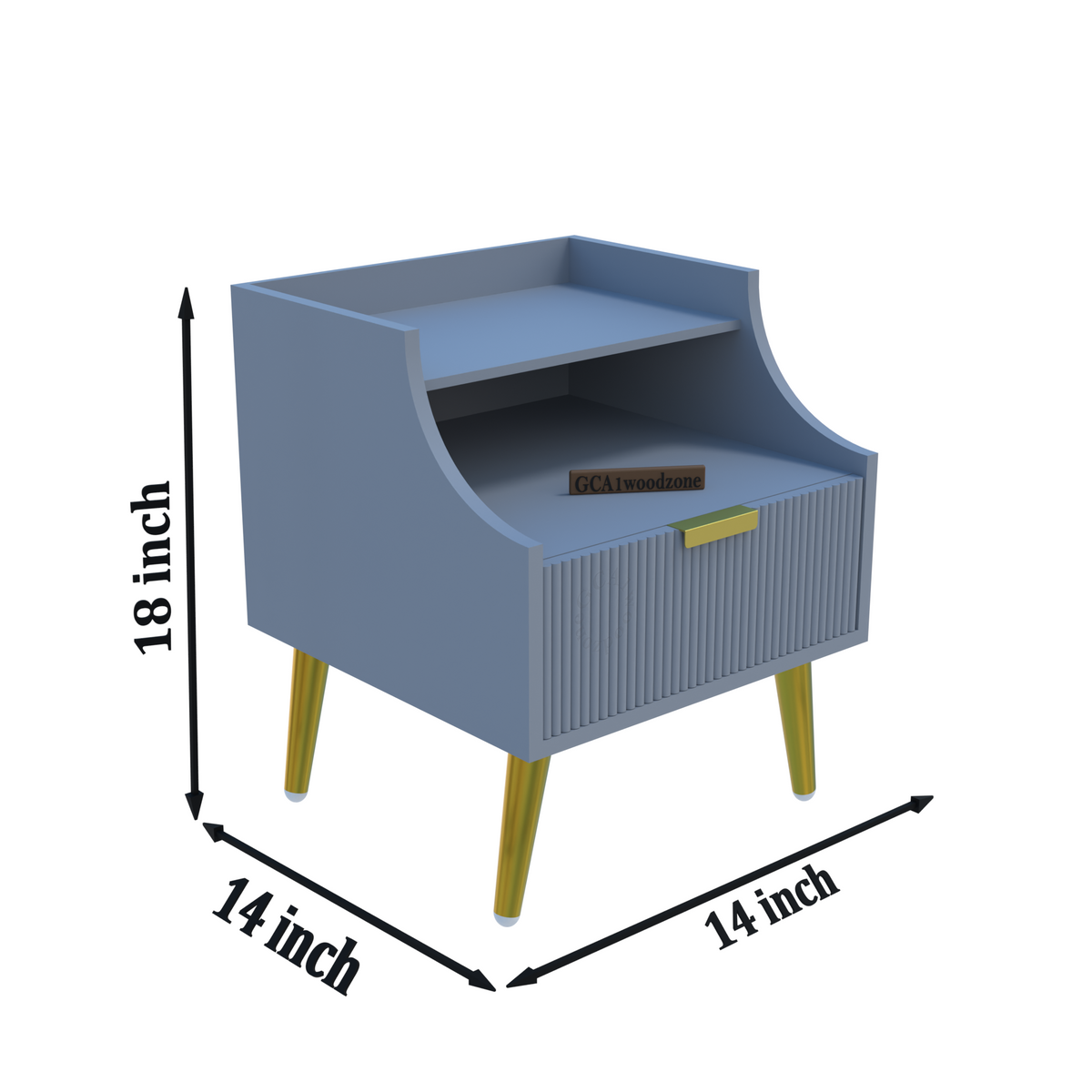 FURNITELL BED SIDE TABLE - GREY DARK Furnitell