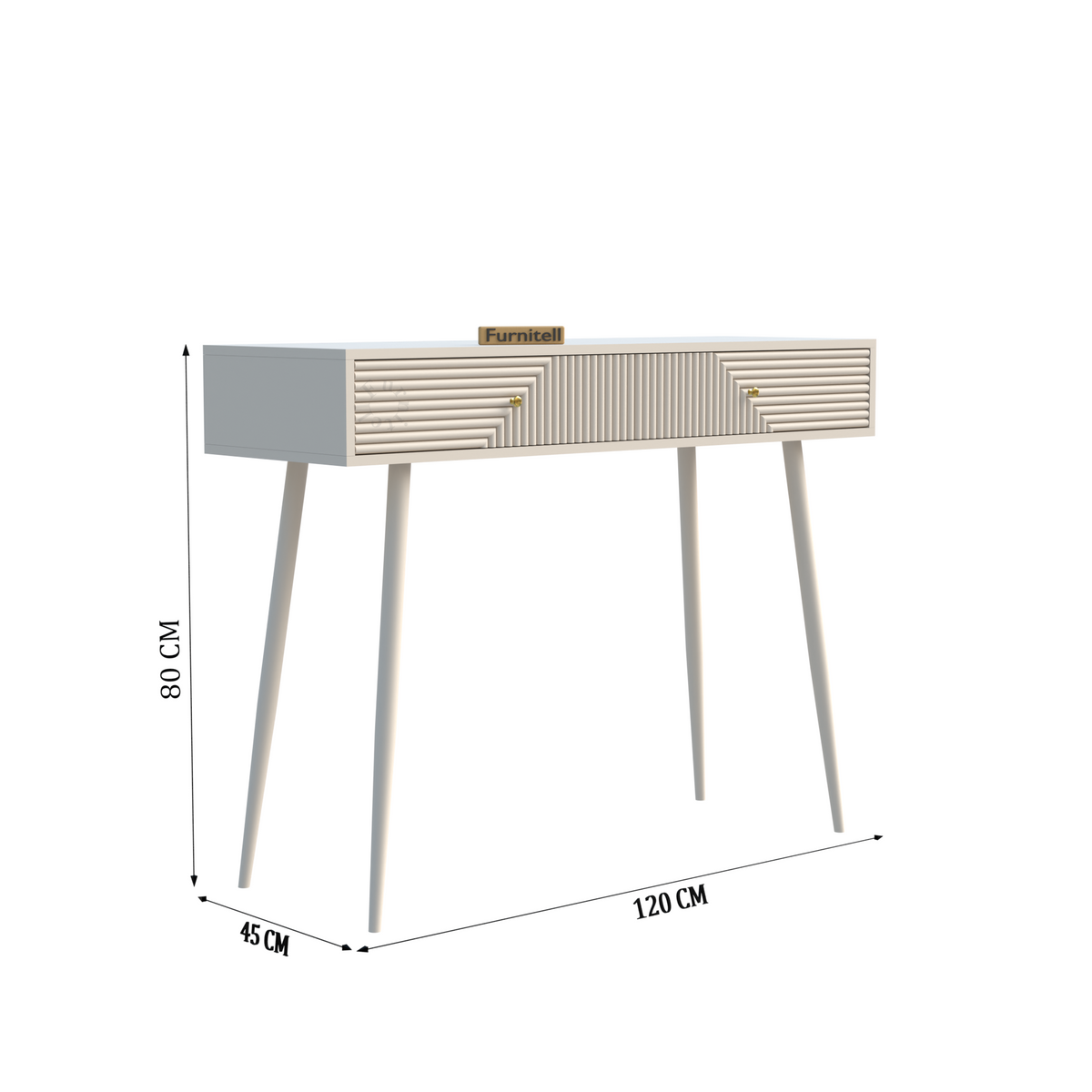 Furnitell Modern Console Table with 2 Drawers | 5 Year Warranty