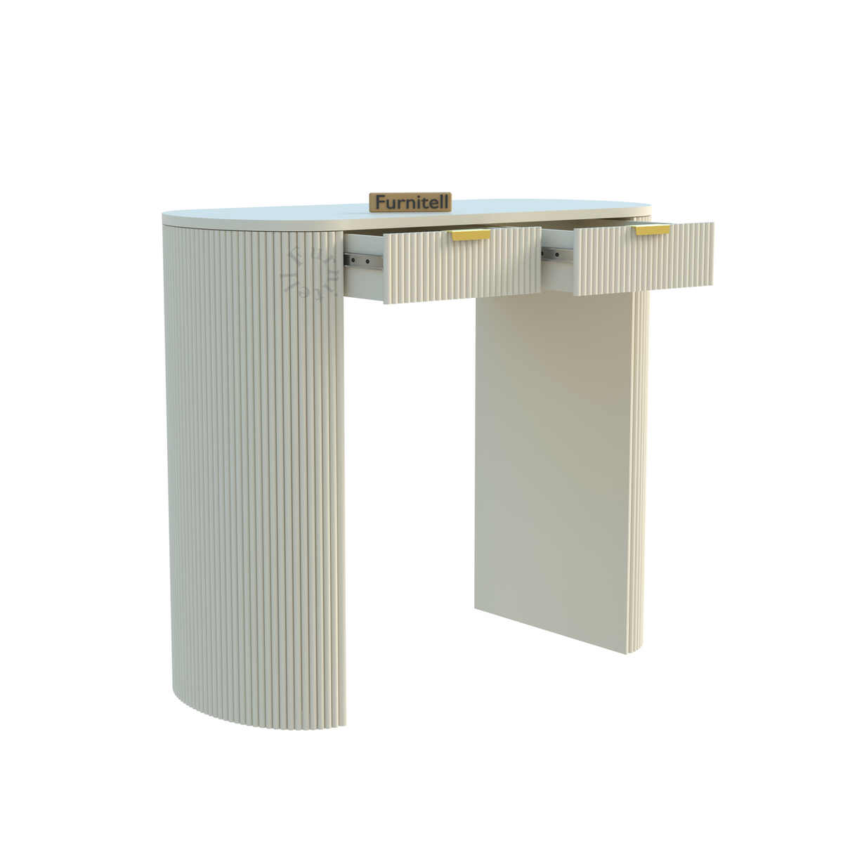 Furnitell Modern Fluted Console Table for Living Room | 5 Year Warranty