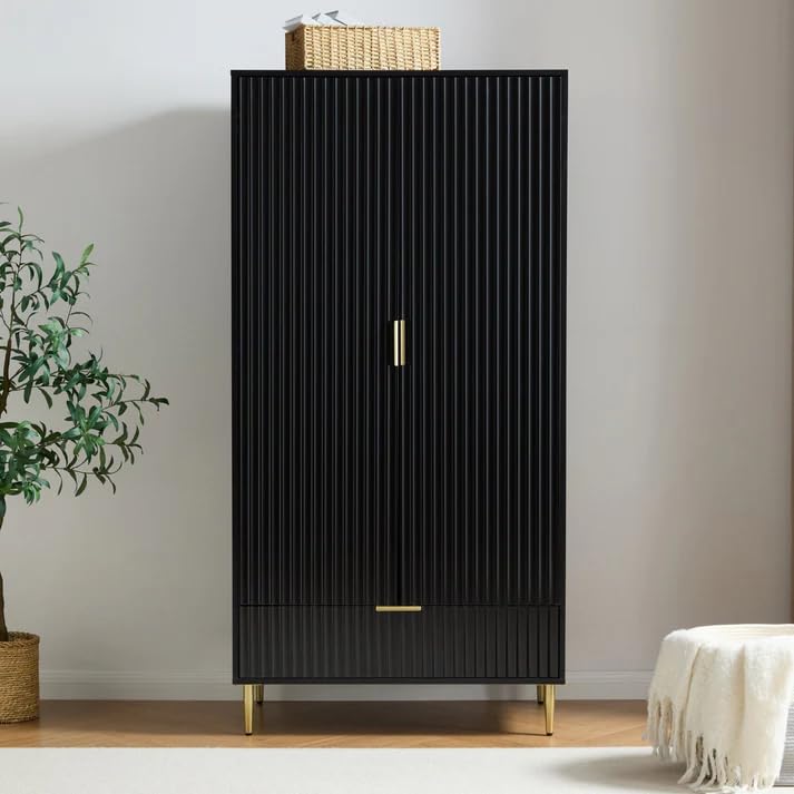 Furnitell Wooden 2 Door Wardrobe for Bedroom Furnitell