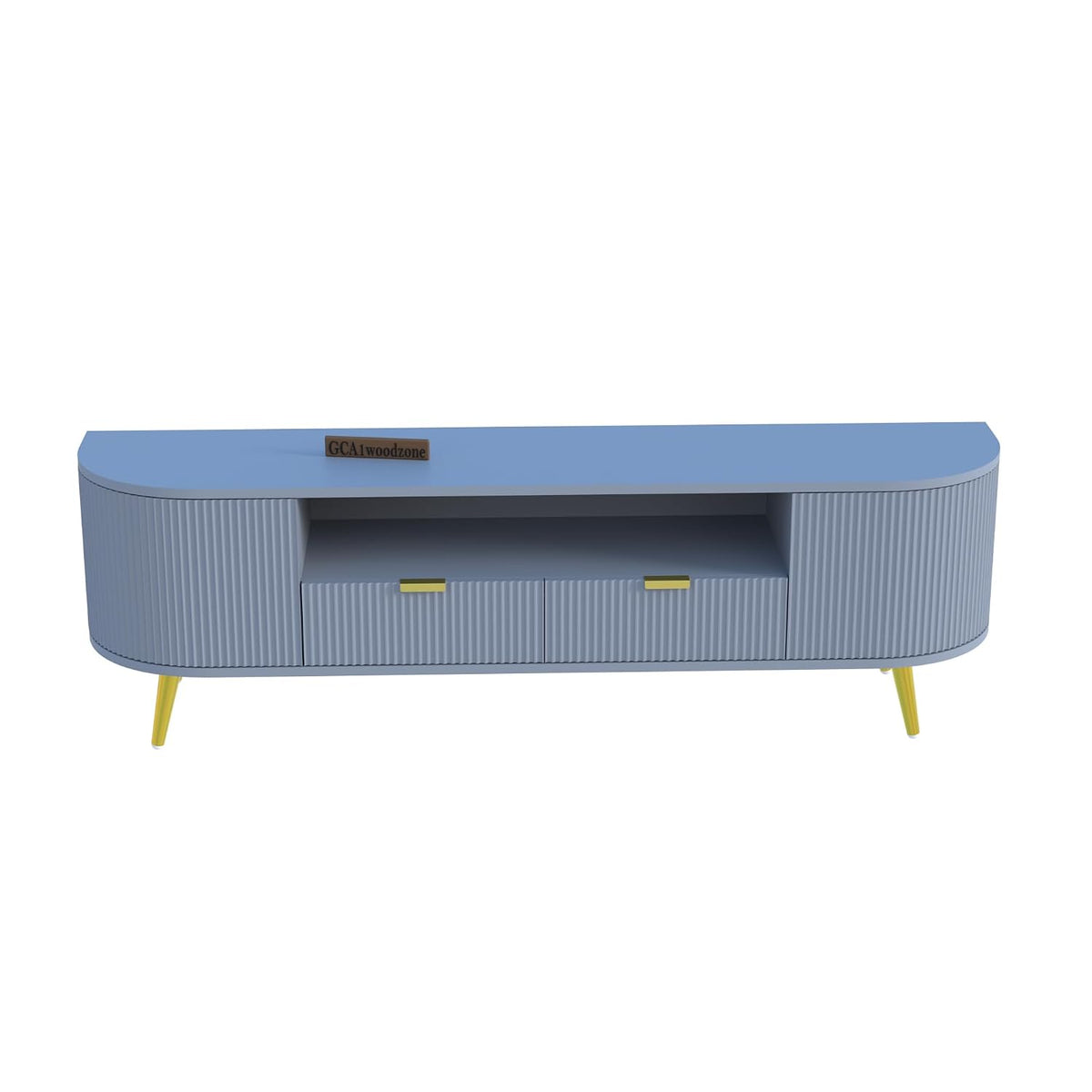 Light Grey Fluted TV Unit | Modern Entertainment Storage Furnitell