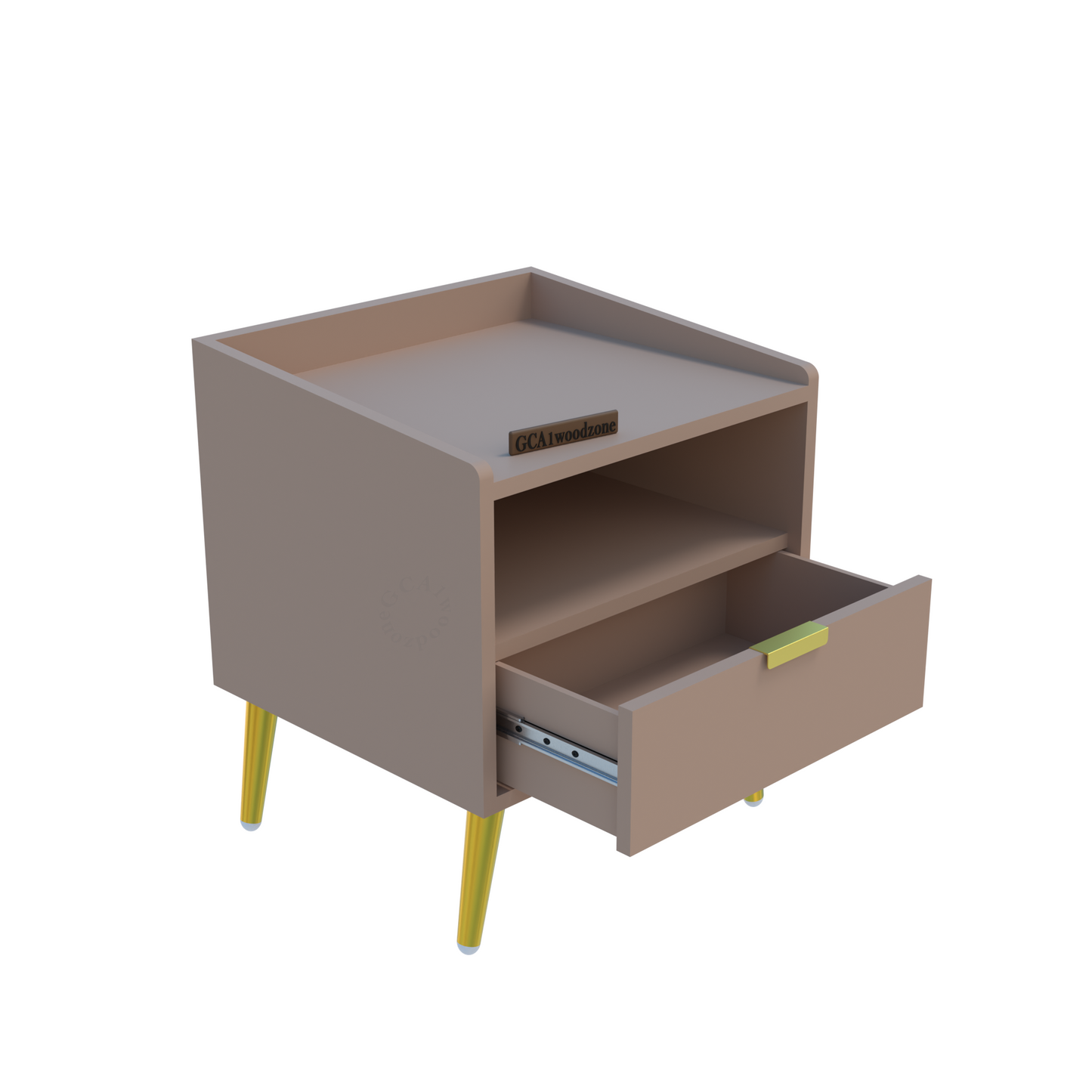 FURNITELL BED SIDE TABLE-BEIGE Furnitell