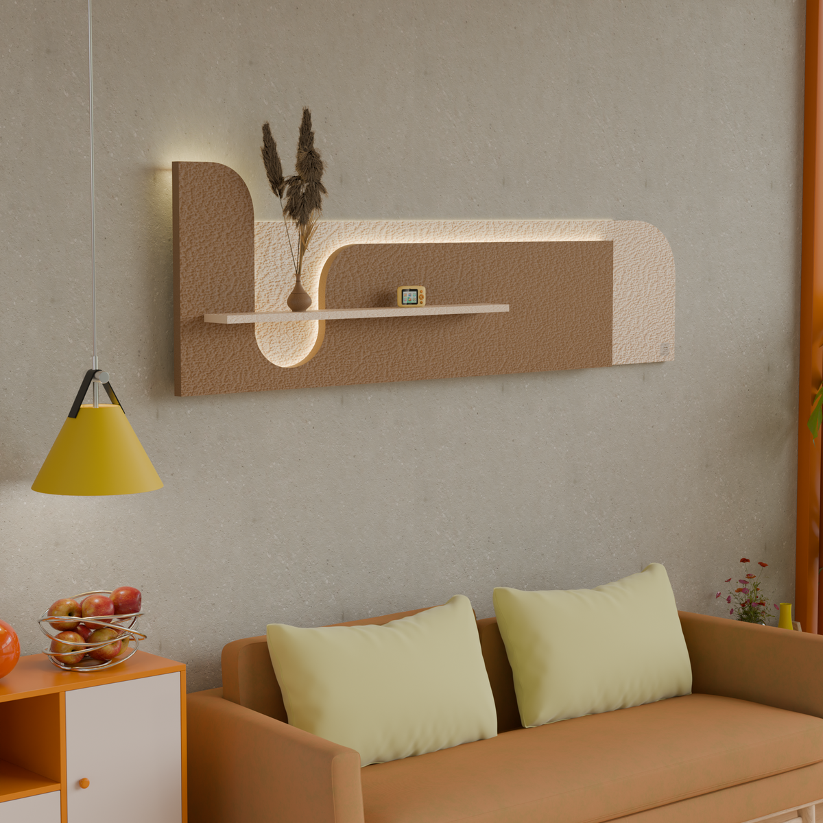 Furnitell: The Zen-Arc Illuminated Wall Sculpture
