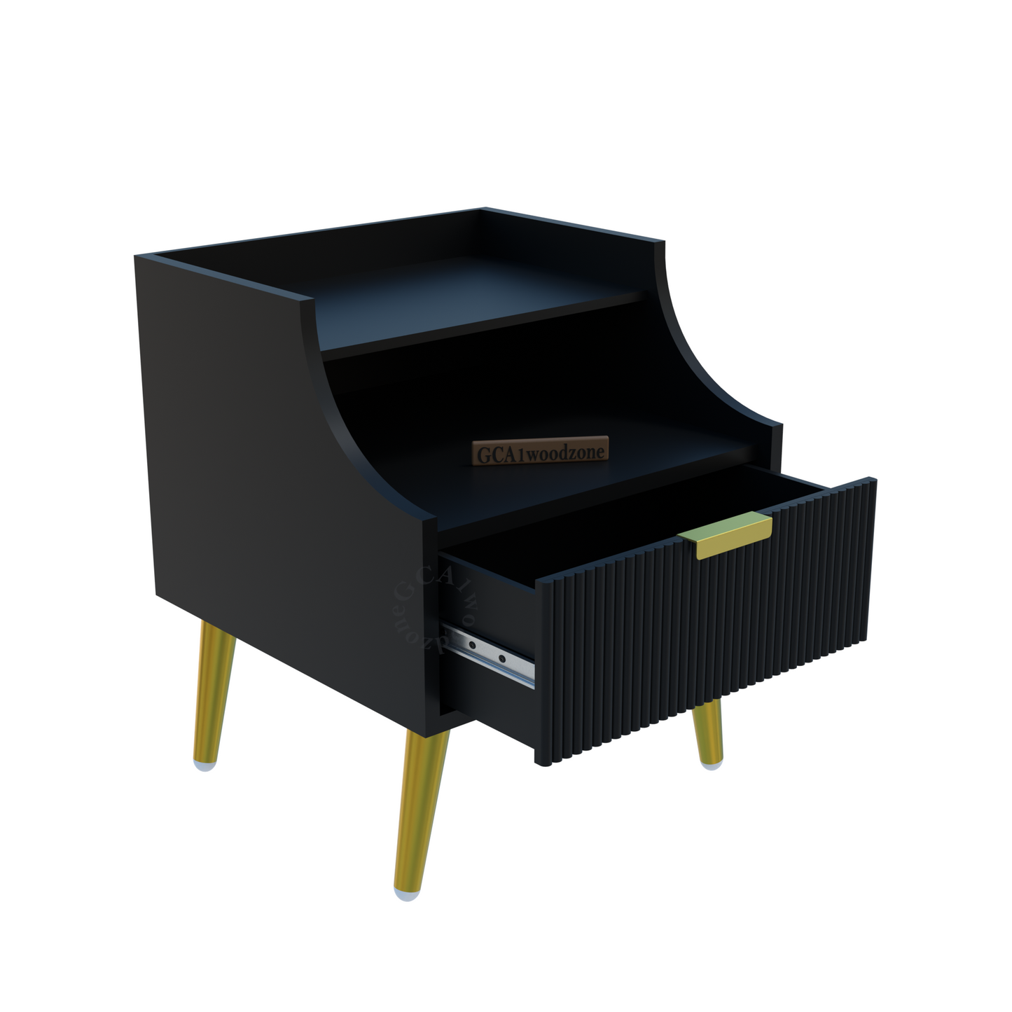FURNITELL BED SIDE TABLE- BLACK Furnitell
