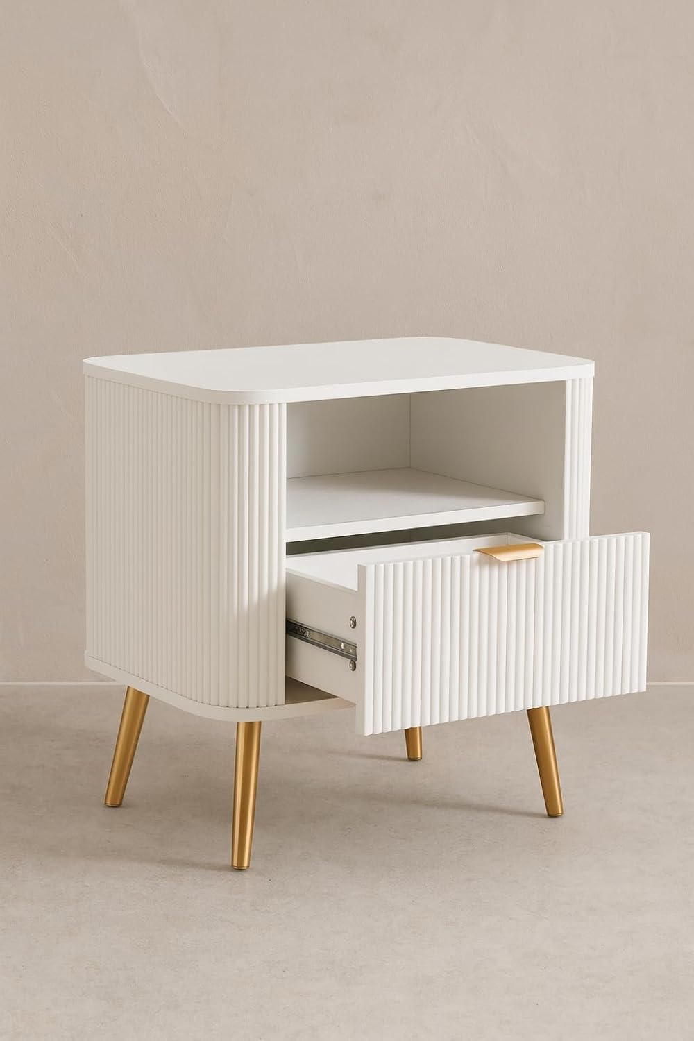 Bed Side Nightstand Lamp Table with 1 Drawers Furnitell