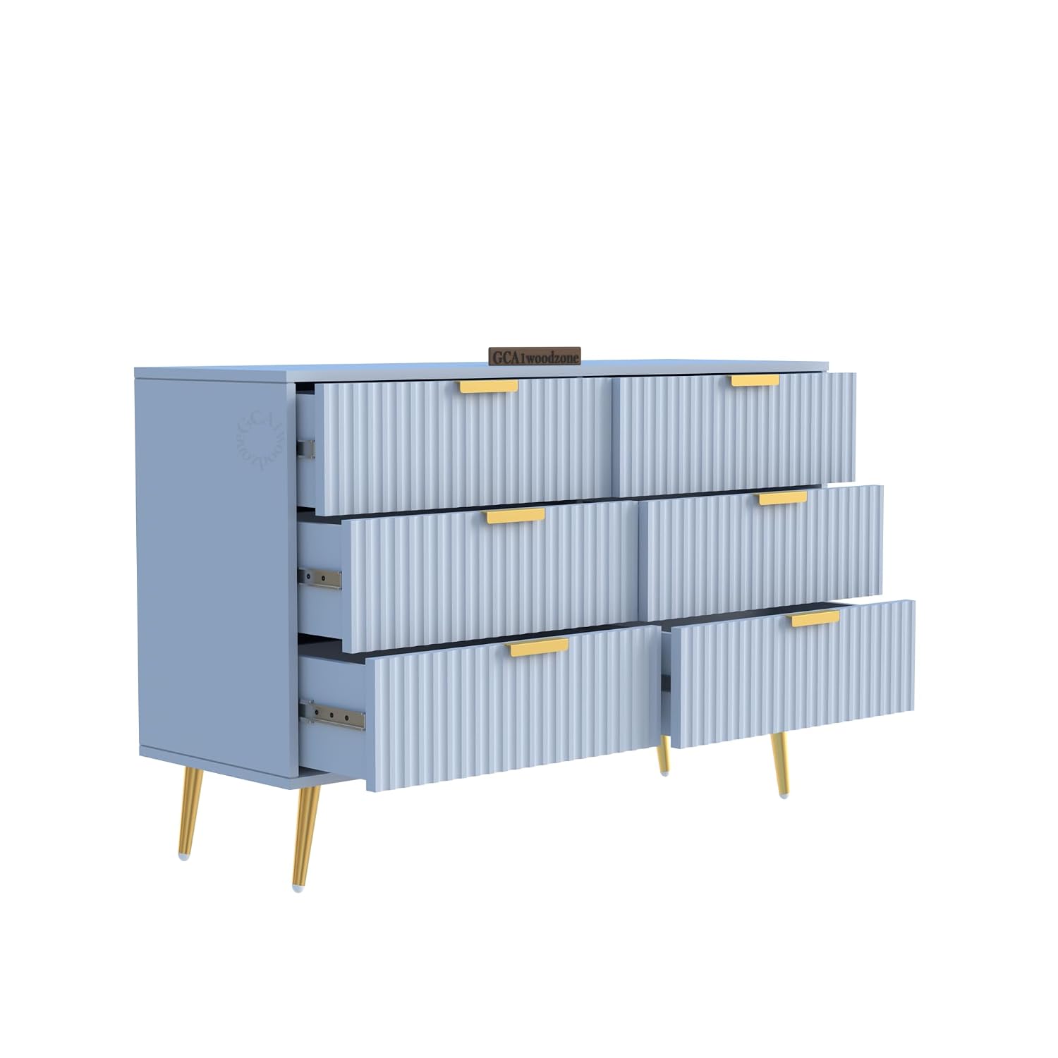 White Fluted 3-Drawer Sideboard Cabinet | Modern Storage Furnitell