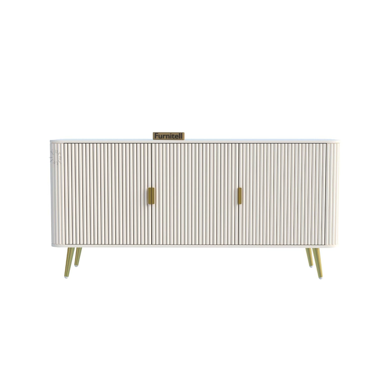 White Fluted Sideboard Cabinet | Modern Storage furnitell