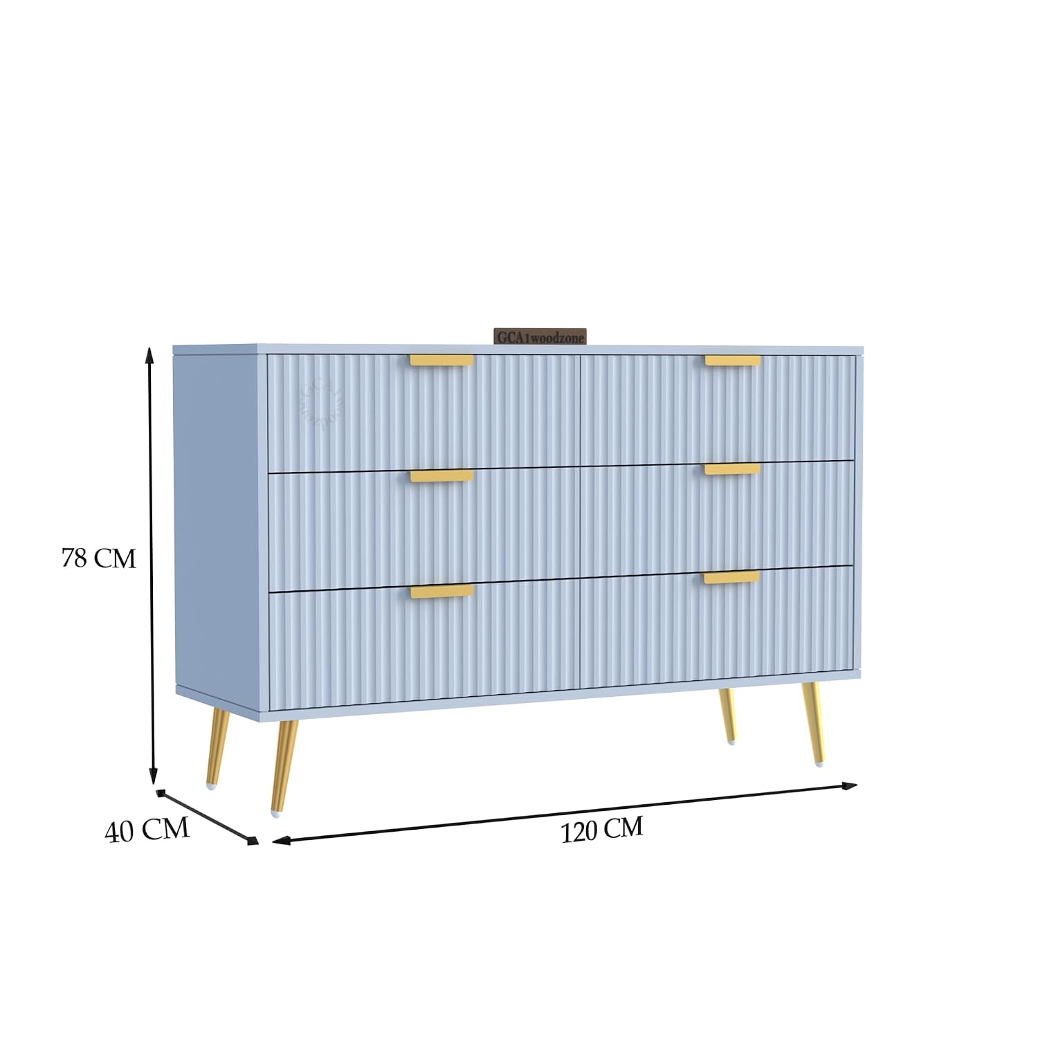 White Fluted 3-Drawer Sideboard Cabinet | Modern Storage Furnitell