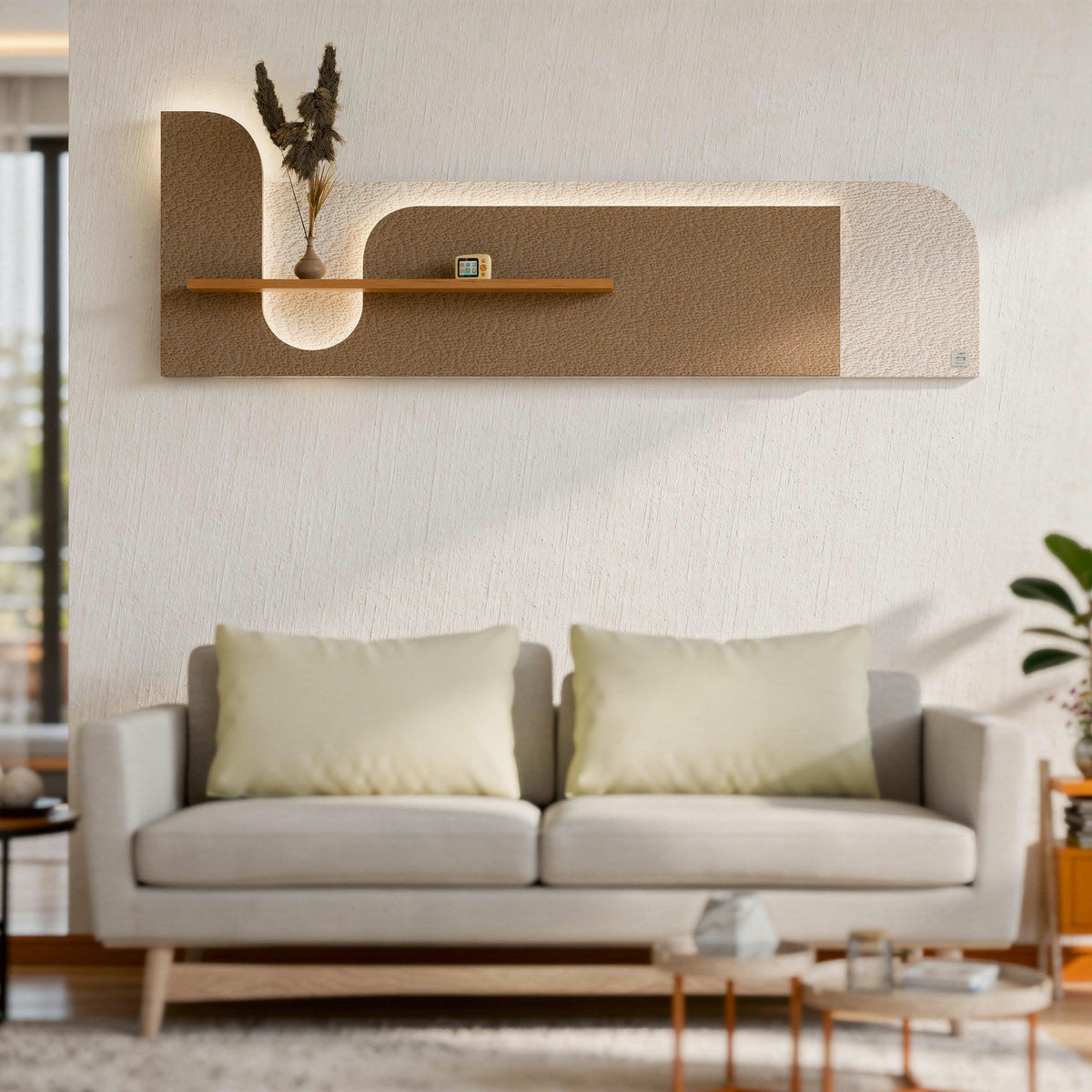 Furnitell: The Zen-Arc Illuminated Wall Sculpture