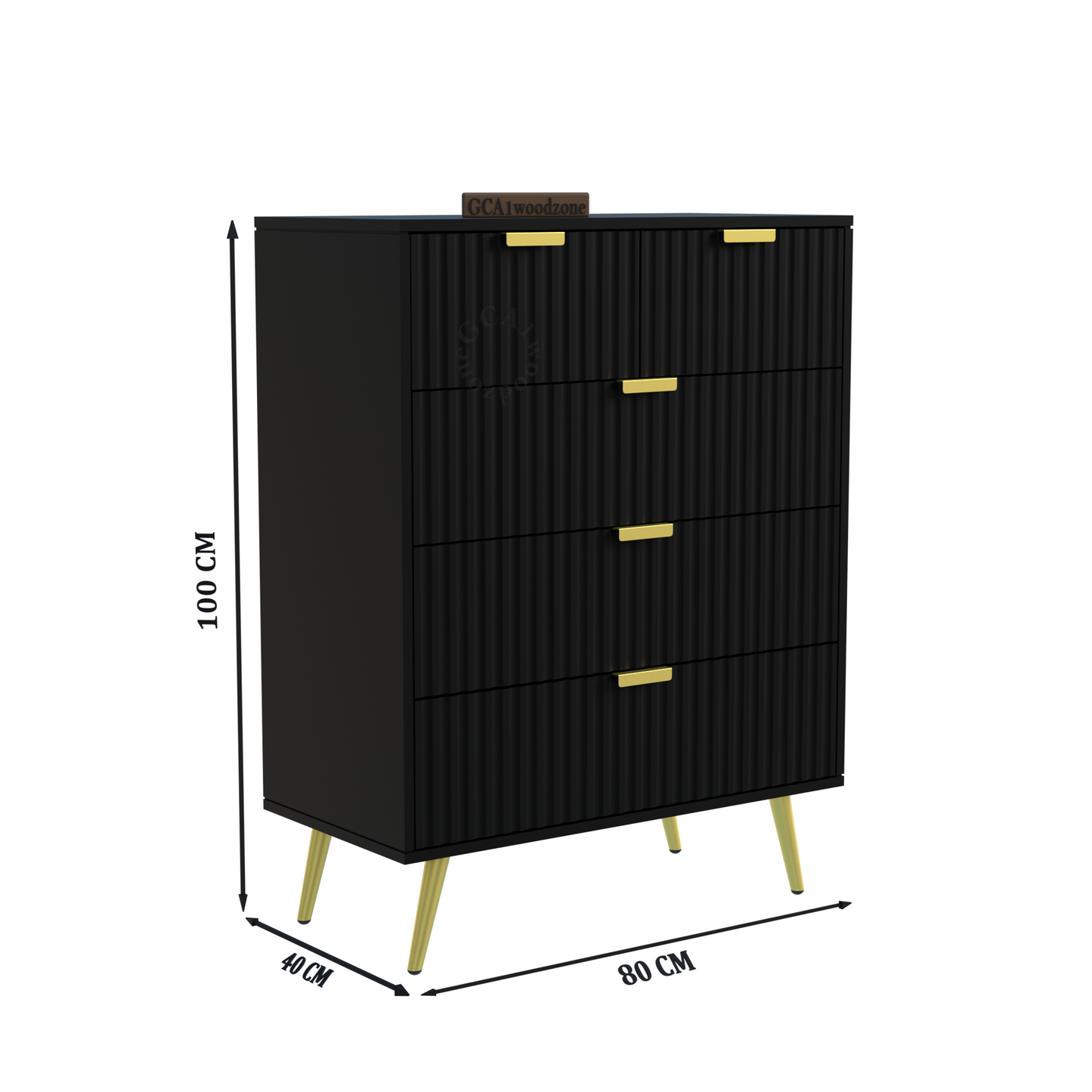 5 Drawers Dresser Console Cabinet for Bedroom, Living Room, Drawing Room Furnitell