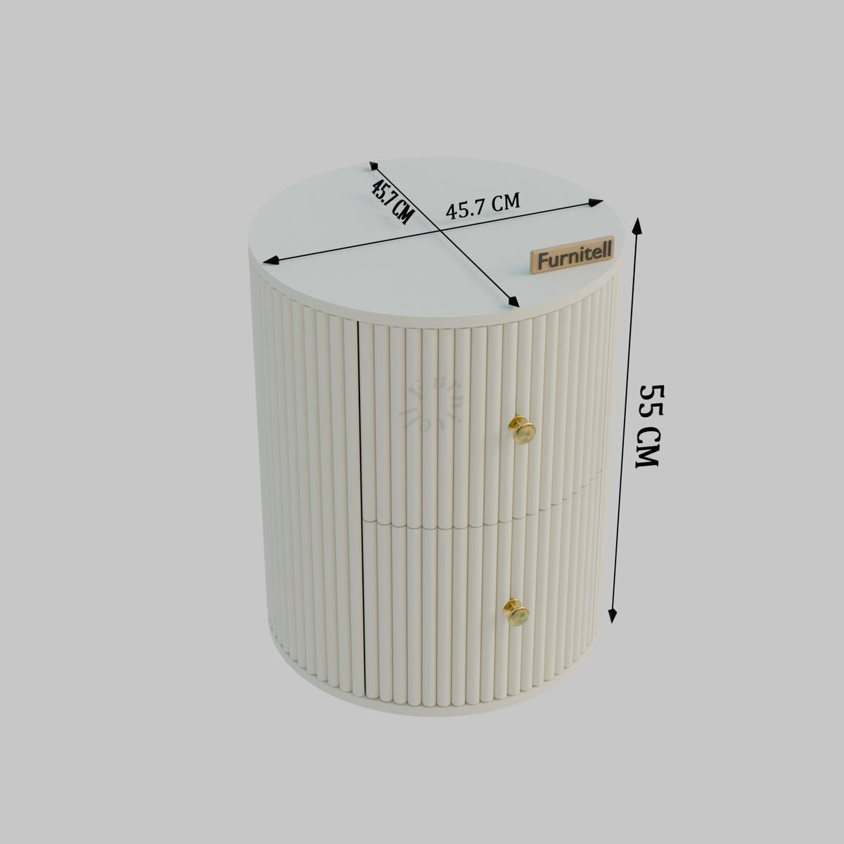 FURNITELL BED SIDE TABEL-WHITE Furnitell