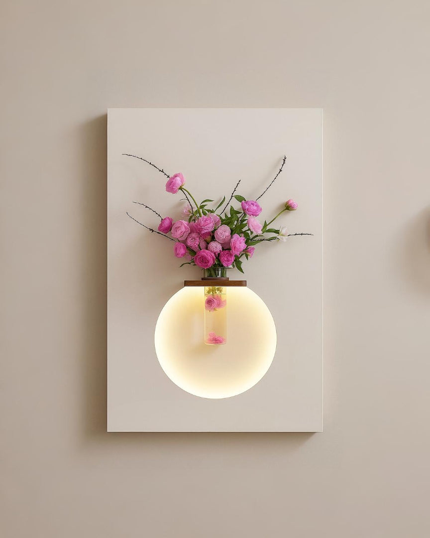 Glowing Wall Flower Vase Frame with LED Backlight Furnitell