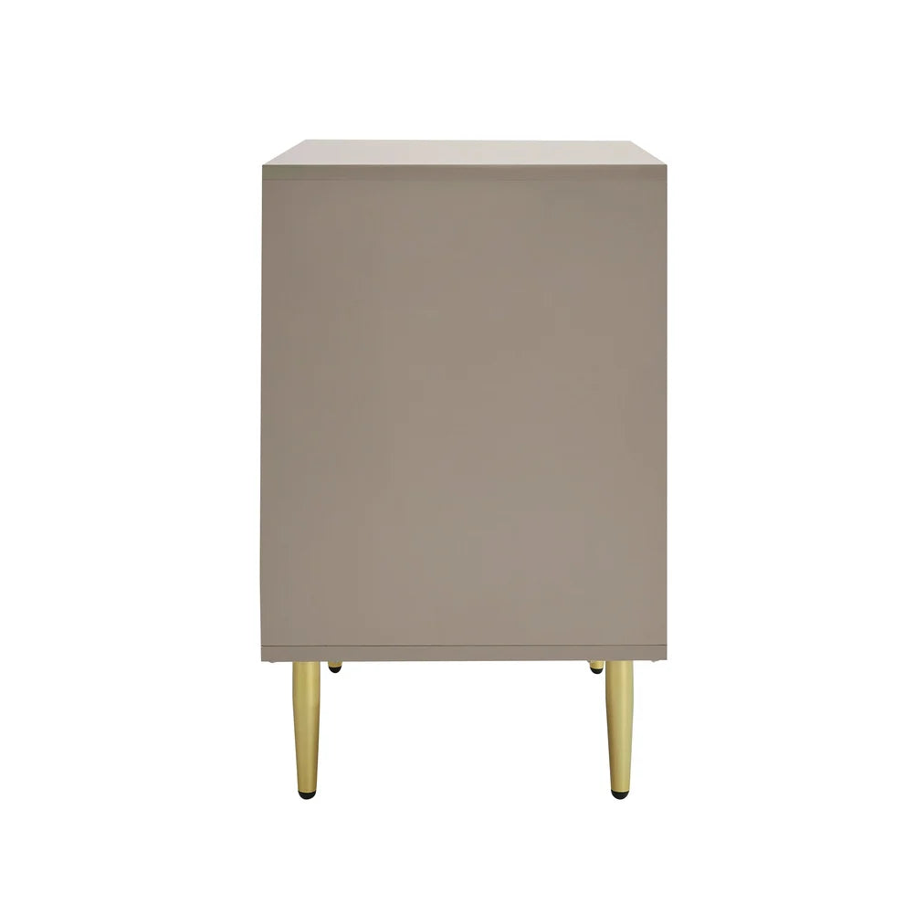 Taupe Fluted 3-Piece Bedroom Storage Set furnitell