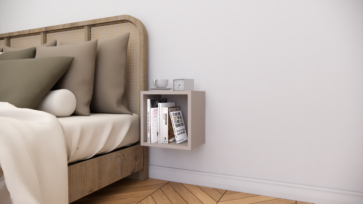 FURNITELL WELLMOUNT BED SIDE-BEIGE Furnitell