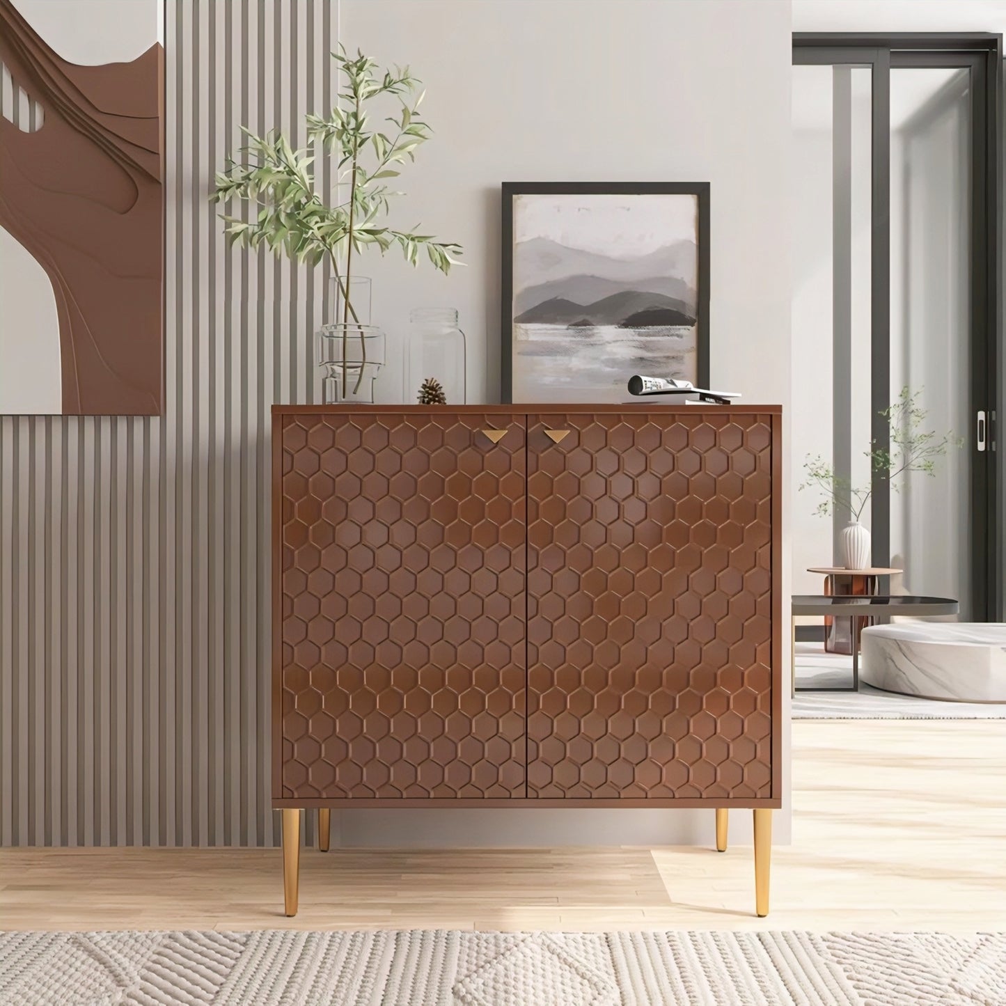 Furnitell 2 - Door Accent Cabinet with High Gloss