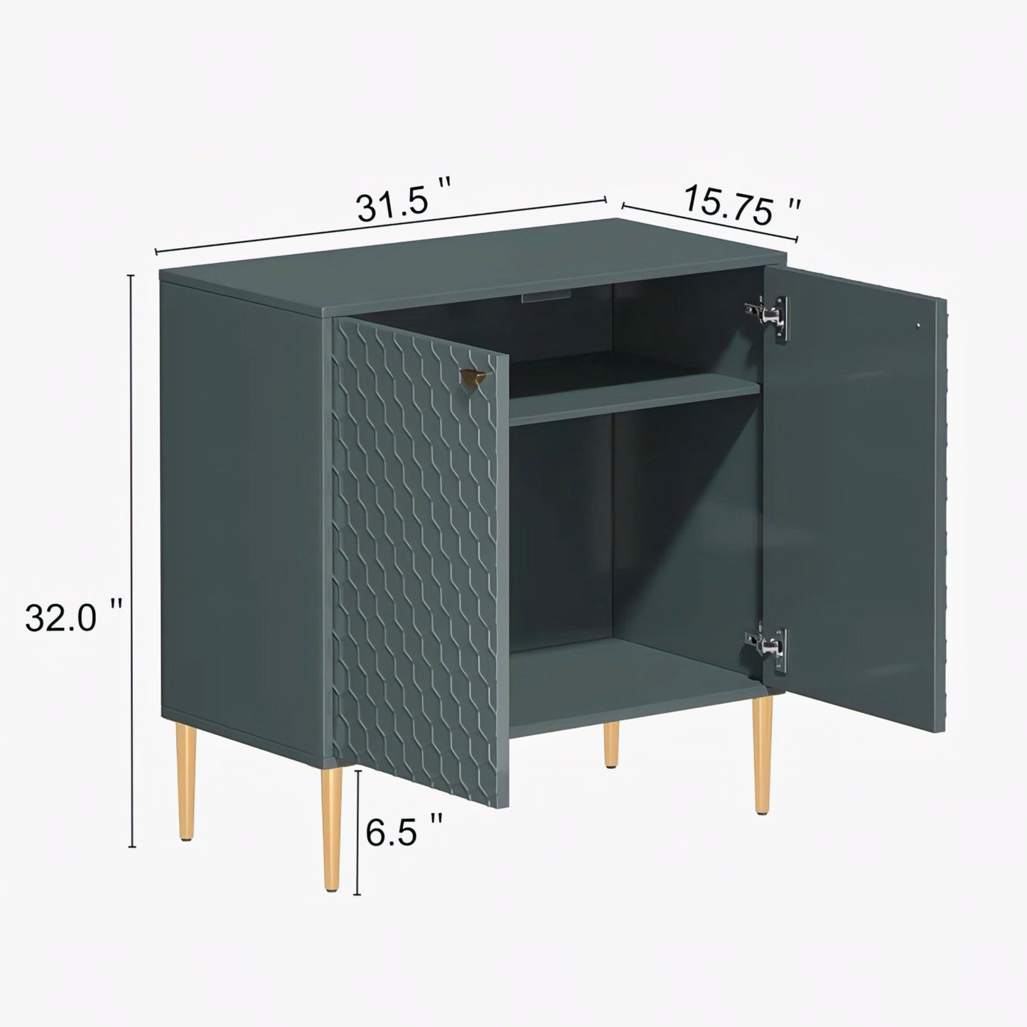 furnitell 2 - Door Accent Cabinet with High Gloss