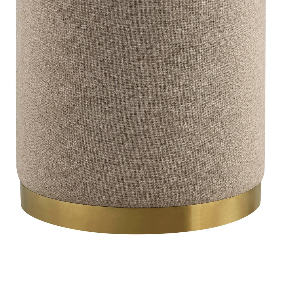 Oatmeal Upholstered Storage Ottoman Stool furnitell