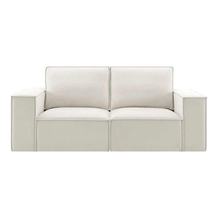 Ivory 2 Seater Sofa with Deep Cushions & Wide Armrests furnitell