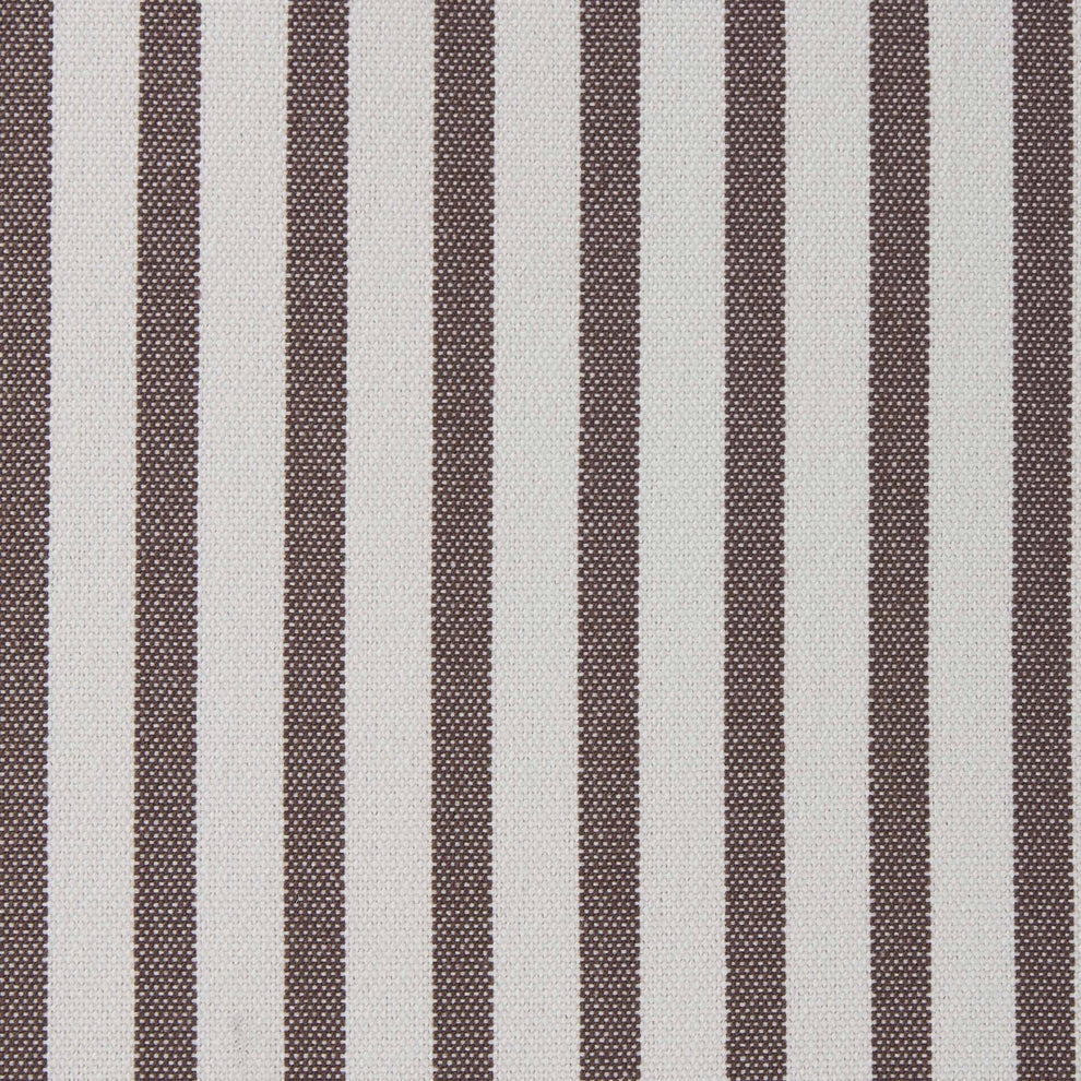 Cream & Brown Striped Upholstered Pouffe Furnitell