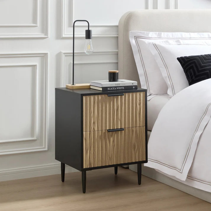 Furnitell 2 Drawer Bedside Table furnitell