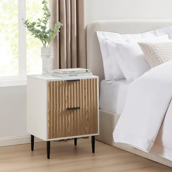 Furnitell 2 Drawer Bedside Table furnitell