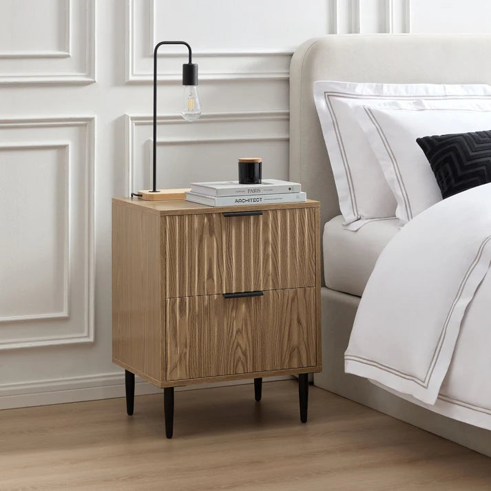 Furnitell 2 Drawer Bedside Table furnitell