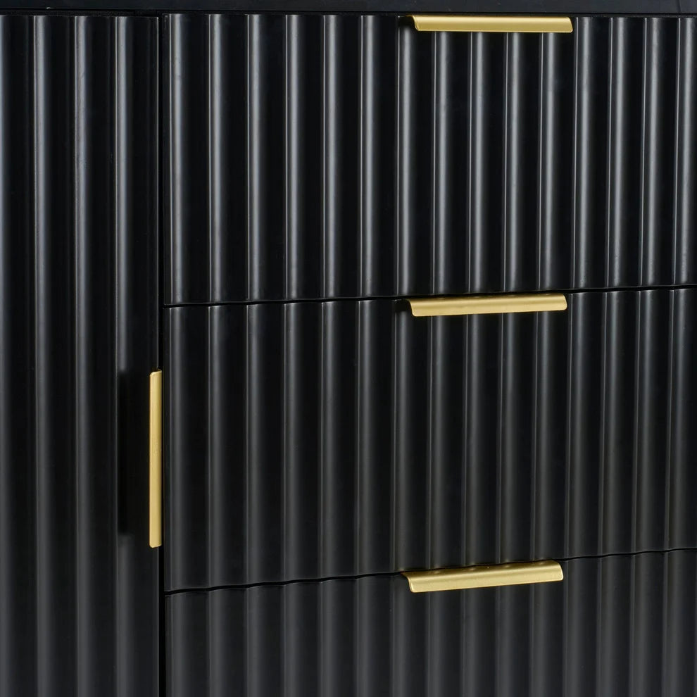 Furnitell Sideboard with Drawers - Black furnitell