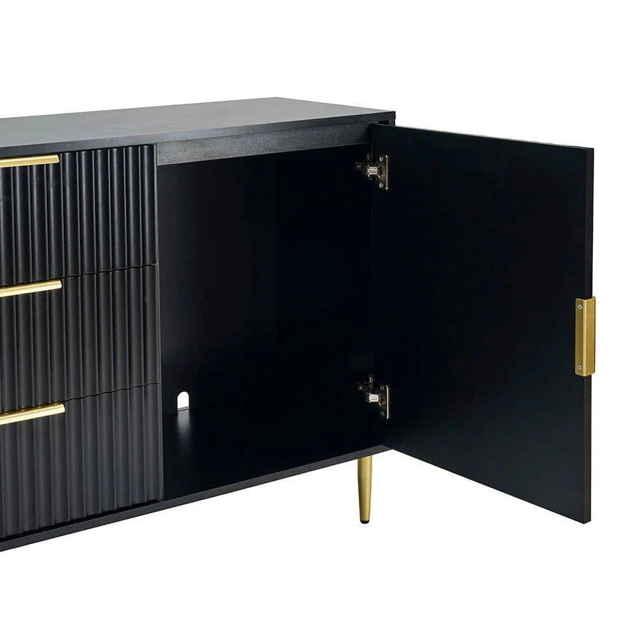 Furnitell Sideboard with Drawers - Black furnitell