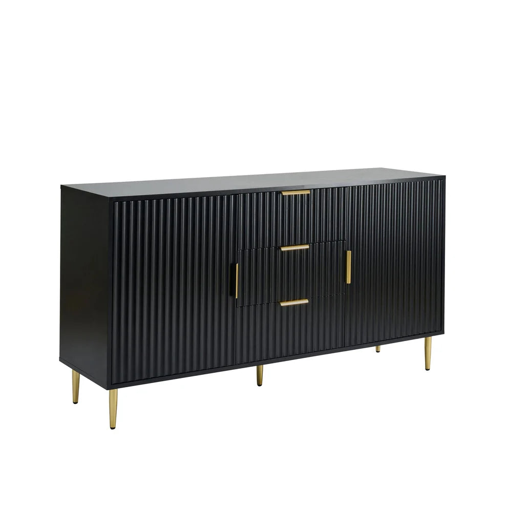 Furnitell Sideboard with Drawers - Black furnitell