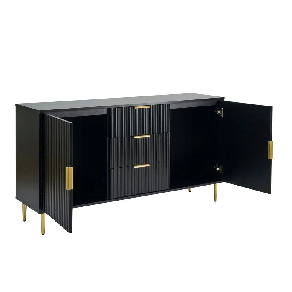 Furnitell Sideboard with Drawers - Black furnitell