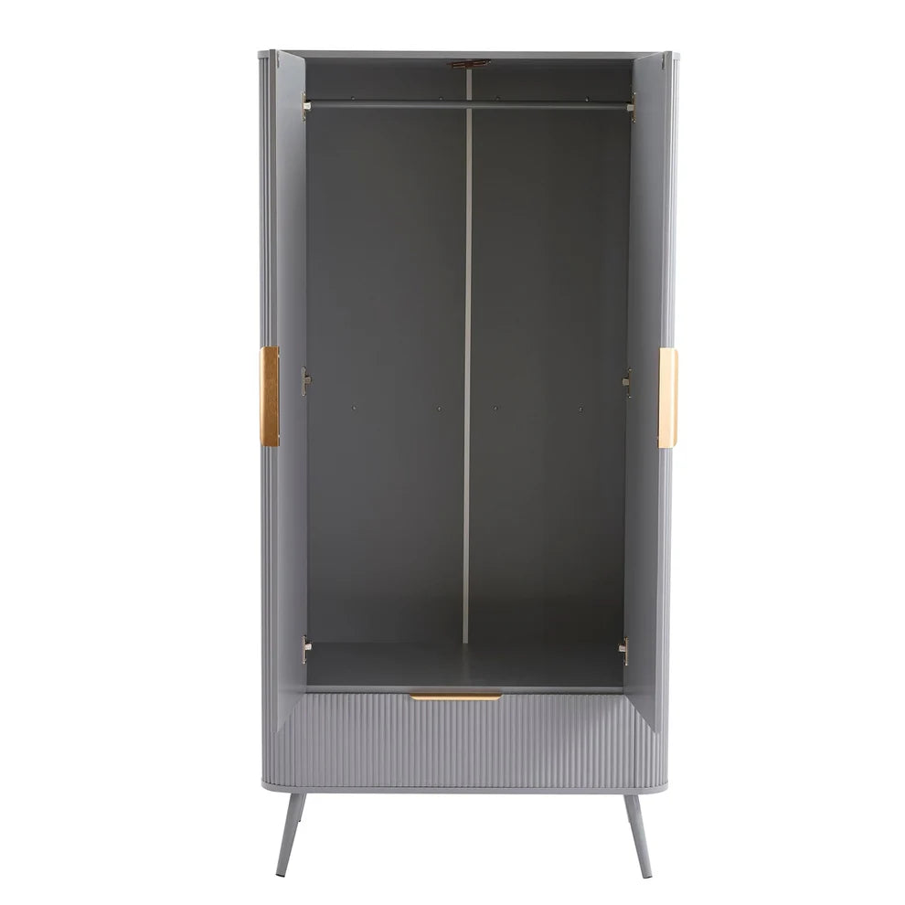 FURNITELL 2 Door Wardrobe - Light Grey