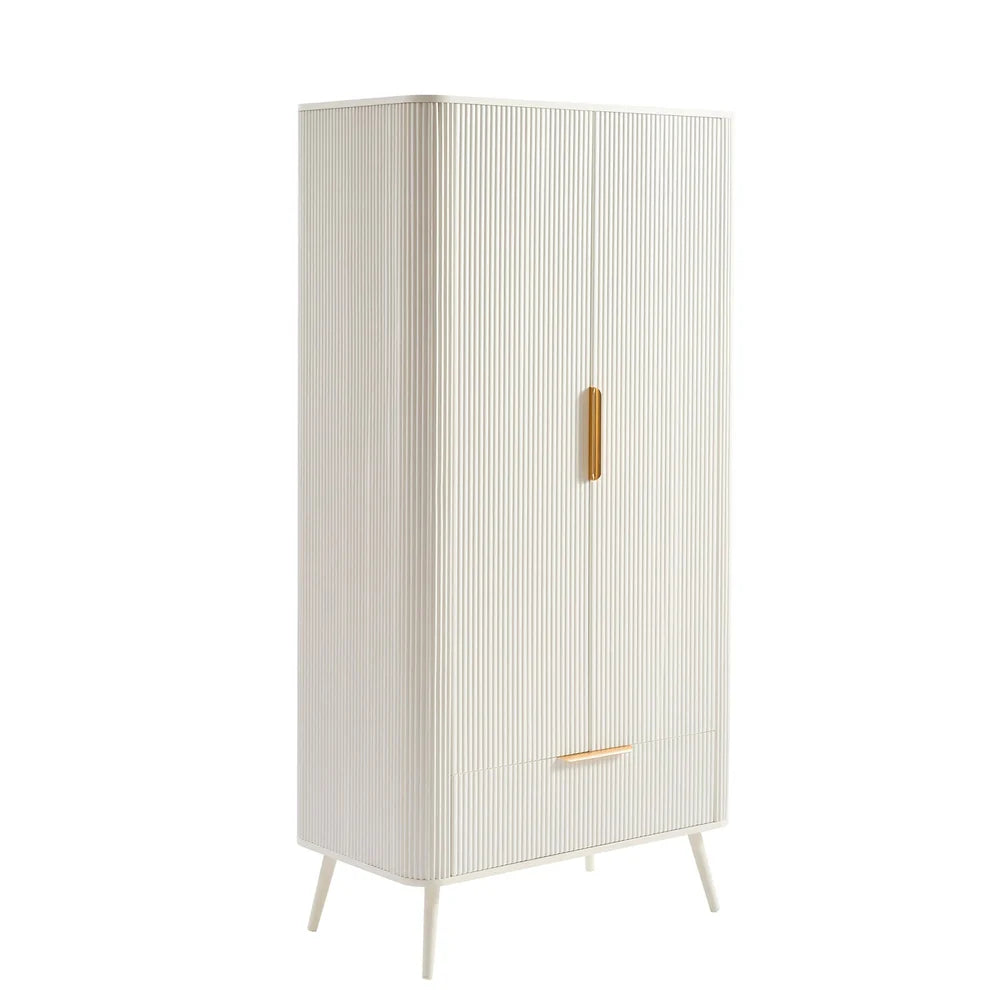 FURNITELL 2 Door Wardrobe - Warm White
