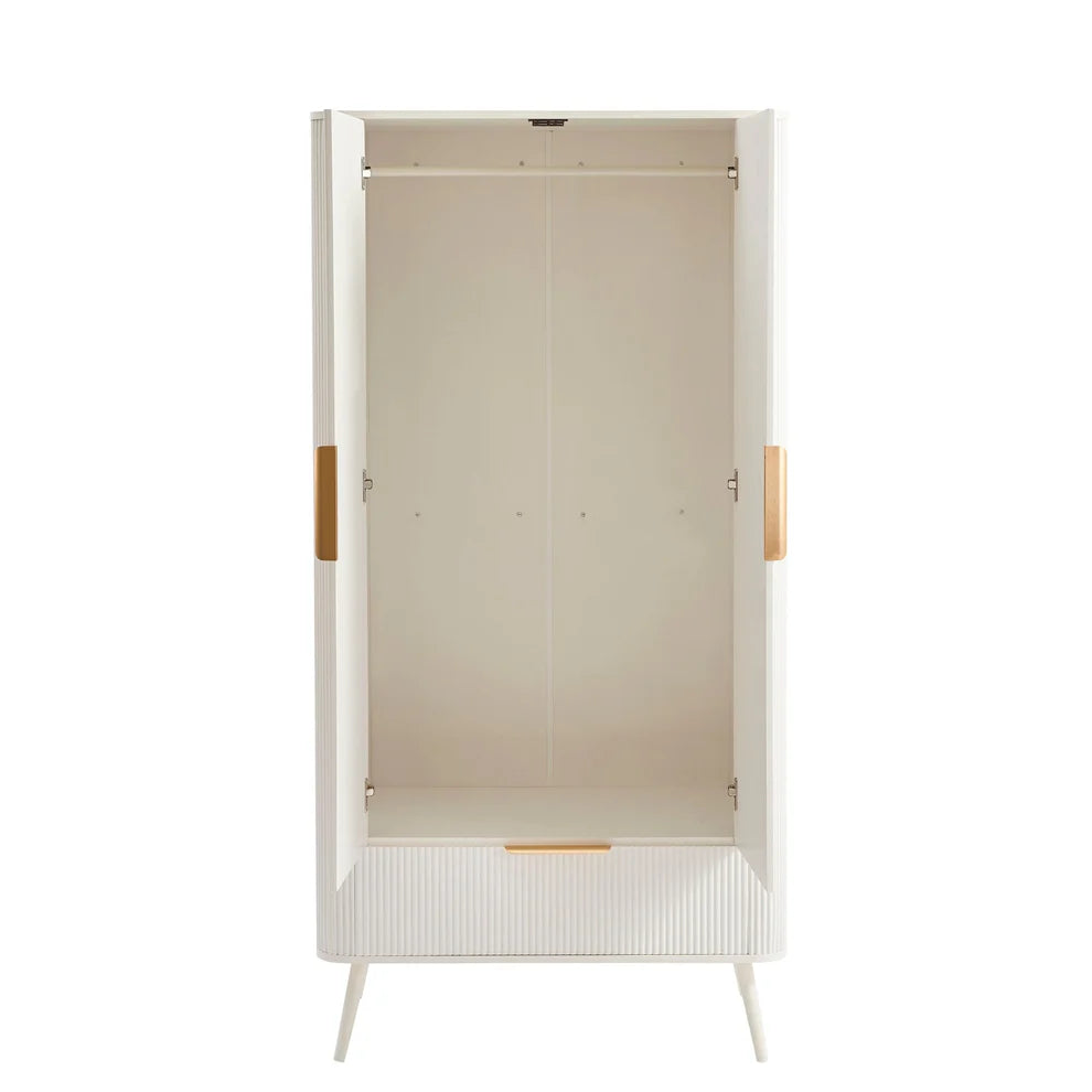 FURNITELL 2 Door Wardrobe - Warm White