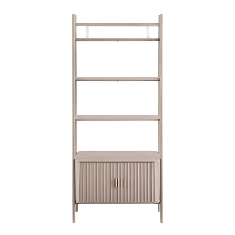 Taupe Storage Shelving Unit with Open Shelves & 2-Door Cabinet furnitell