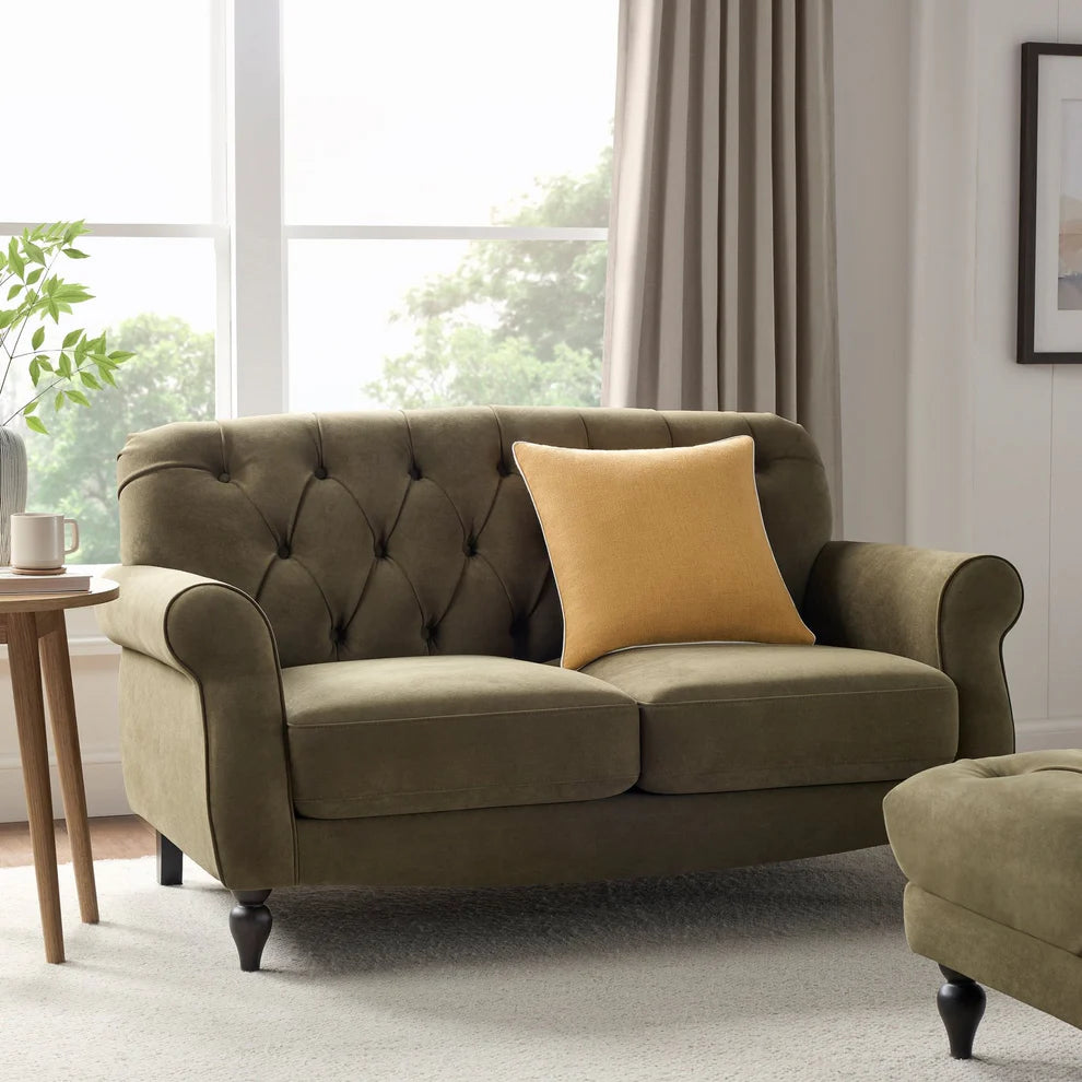 FURNITELL 2 Seater Sofa - Olive