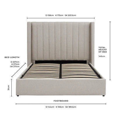 Furnitell Ottoman Storage Bed