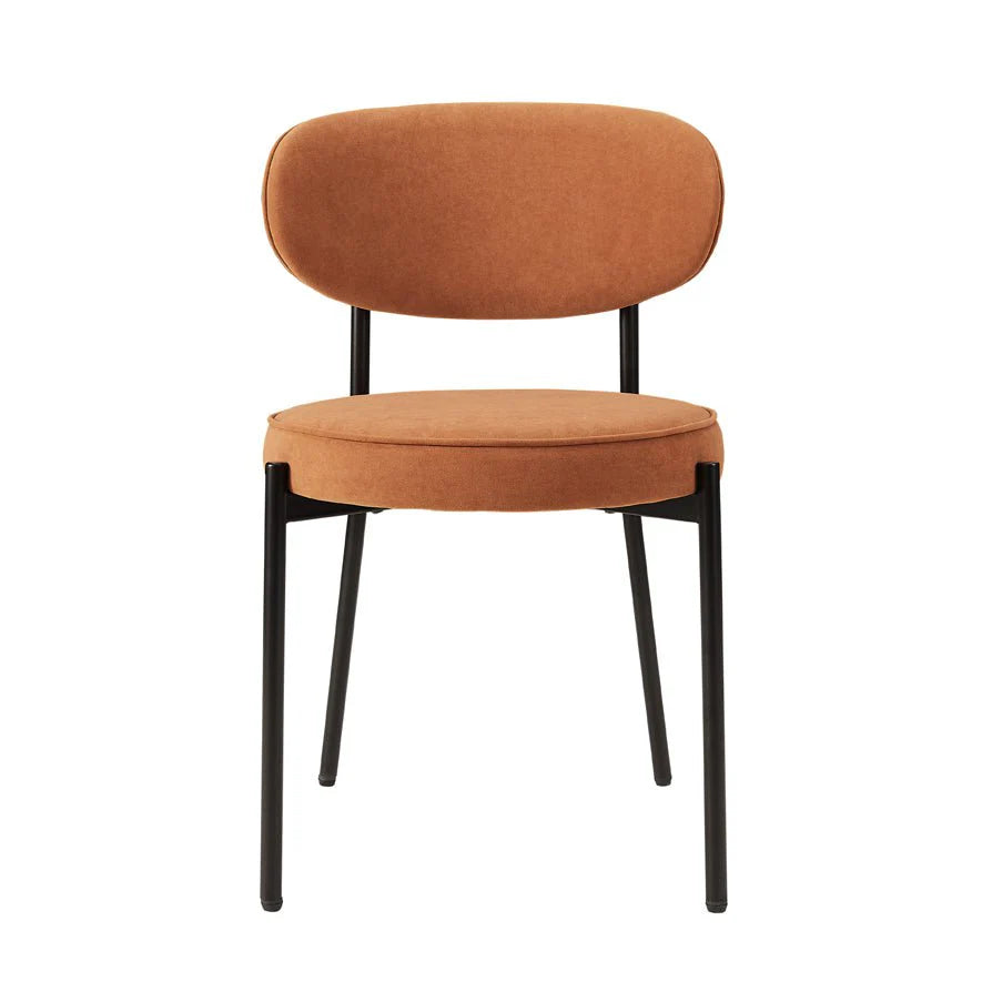 FURNITELL SET of 2 Dining Chairs - Matte Velvet - Burnt Orange 4.87 (236)