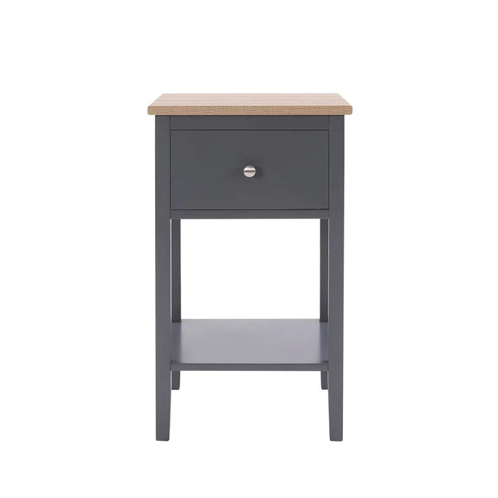 FURNITELL 1 Drawer Nightstand - Charcoal