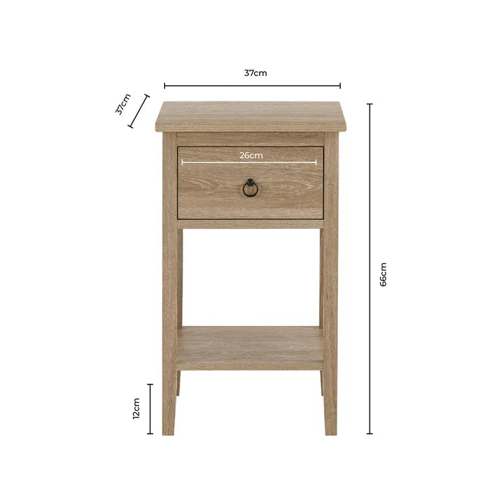 FURNITELL 1 Drawer Nightstand - Charcoal