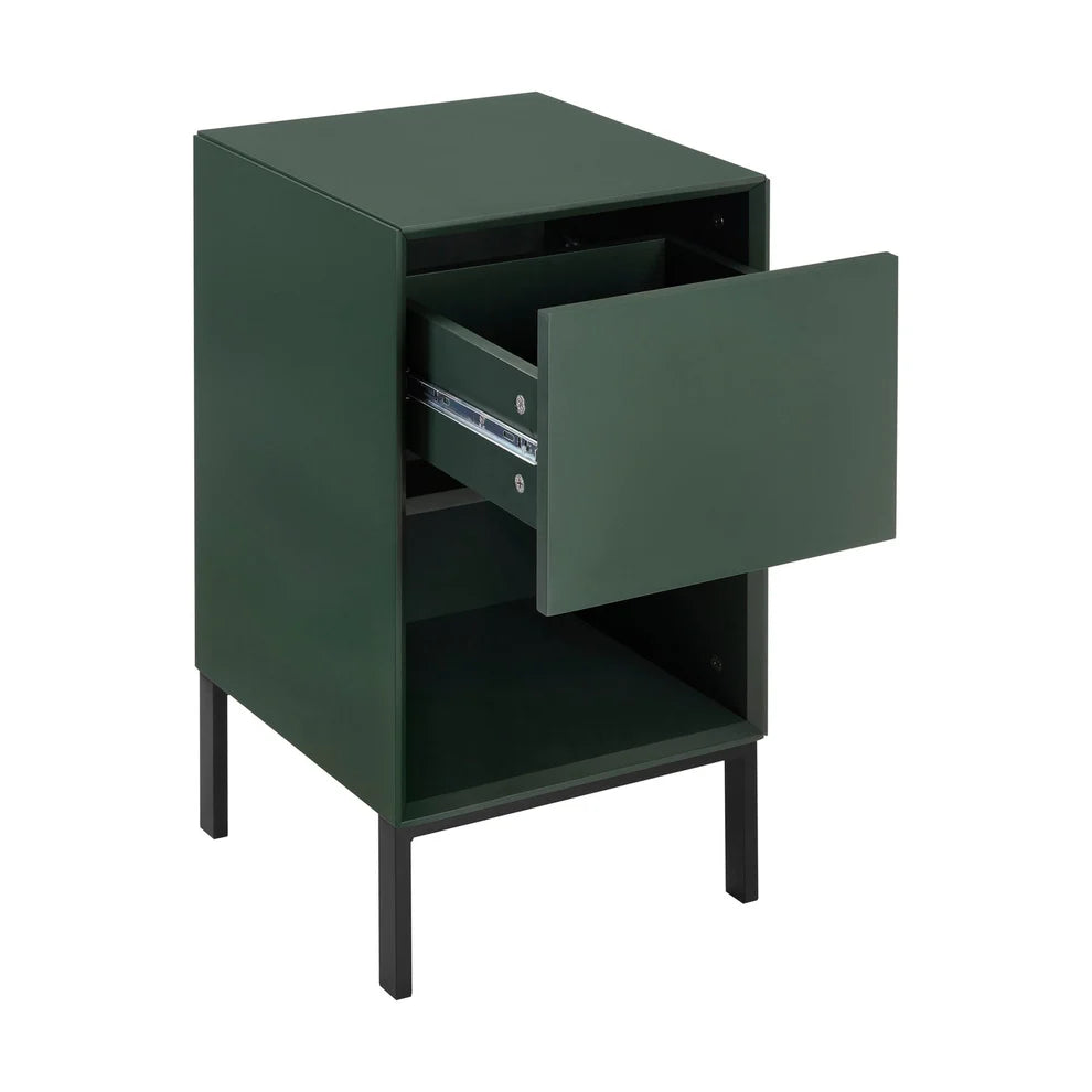FURNITELL 1 Drawer Bedside Table - Forest Green Furnitell