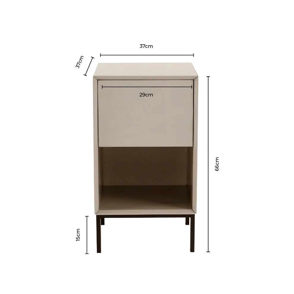 FURNITELL 1 Drawer Bedside Table - Forest Green Furnitell