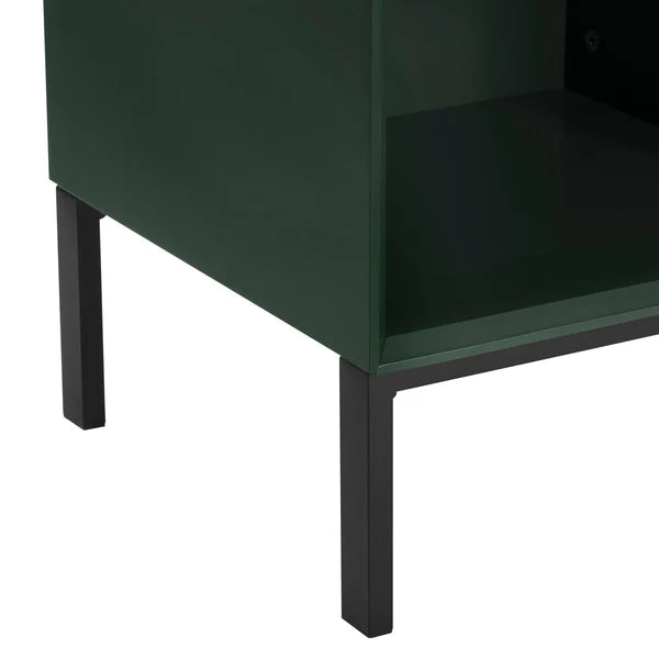 furnitell Drawer Bedside Table - Forest Green Furnitell
