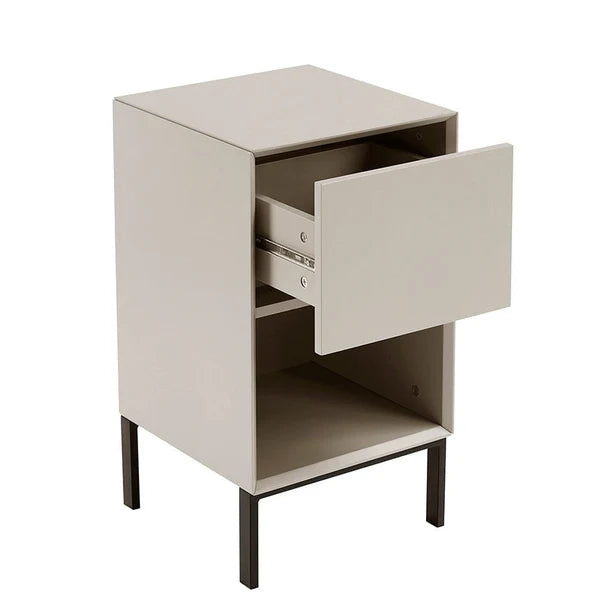 Furnitell Drawer Bedside Table - Taupe Furnitell