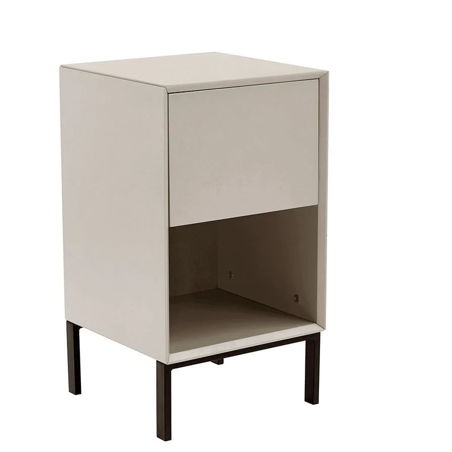 FURNITELL 1 Drawer Bedside Table - Taupe Furnitell