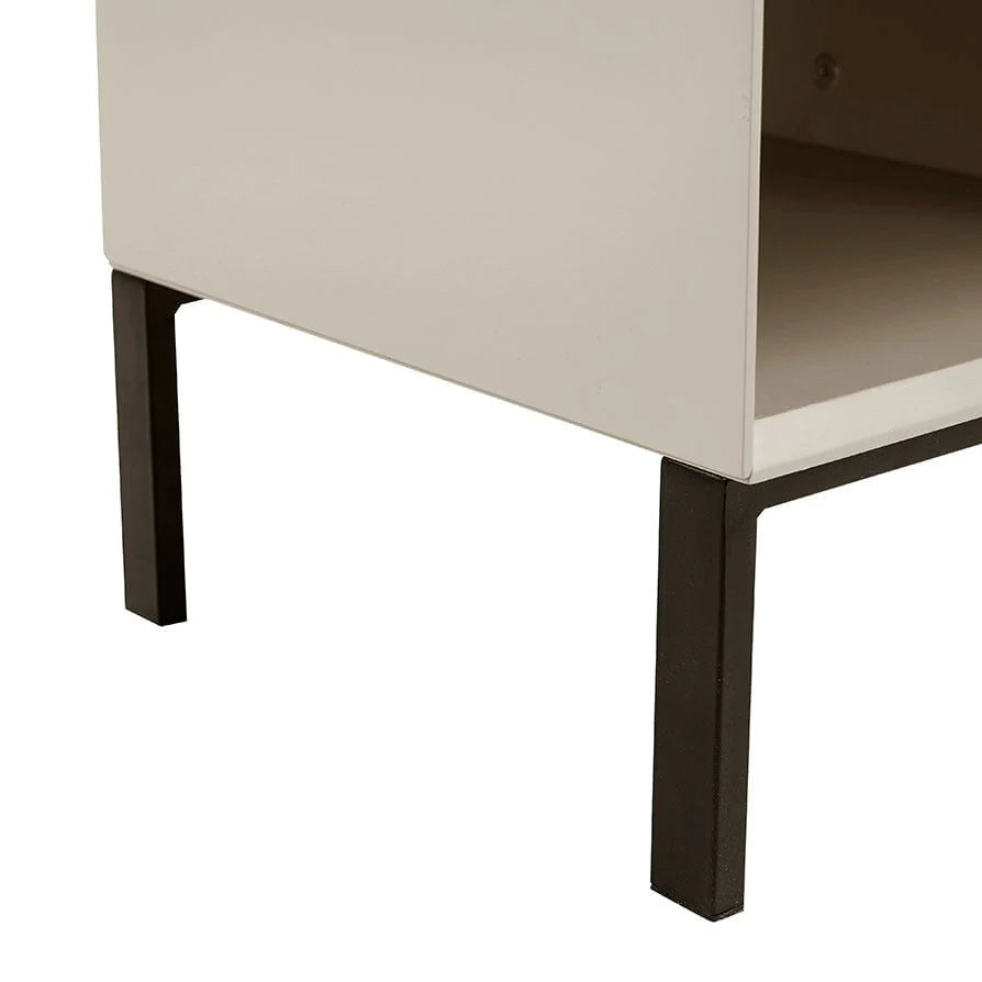 FURNITELL 1 Drawer Bedside Table - Taupe Furnitell