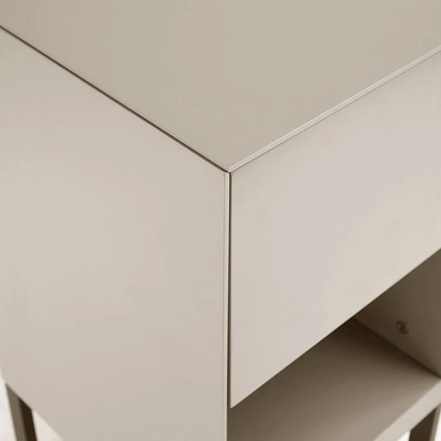 FURNITELL 1 Drawer Bedside Table - Taupe Furnitell